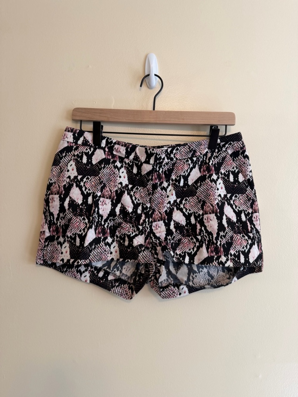 H&M Pink & Black Snake-Print Shorts